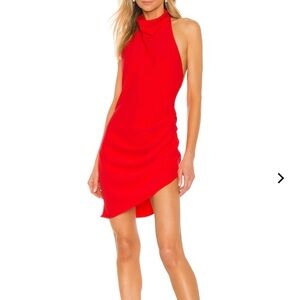Amanda Uprichard Vibrant Red Asymmetrical Dress
